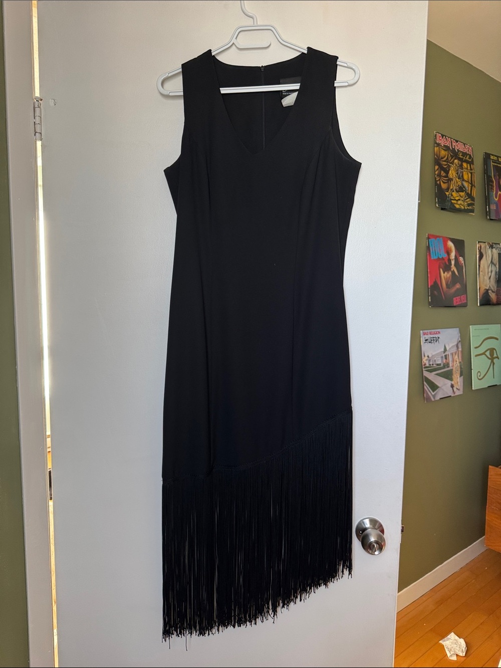 🇨🇦Vintage Jolibel Classic Black Fringe Sheath Dress - Women